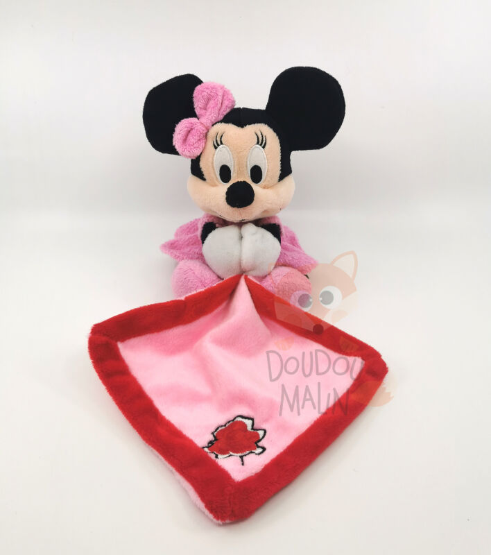  - minnie souris - peluche avec rouge rose fleur 